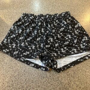 No Comment Black Floral Shorts
